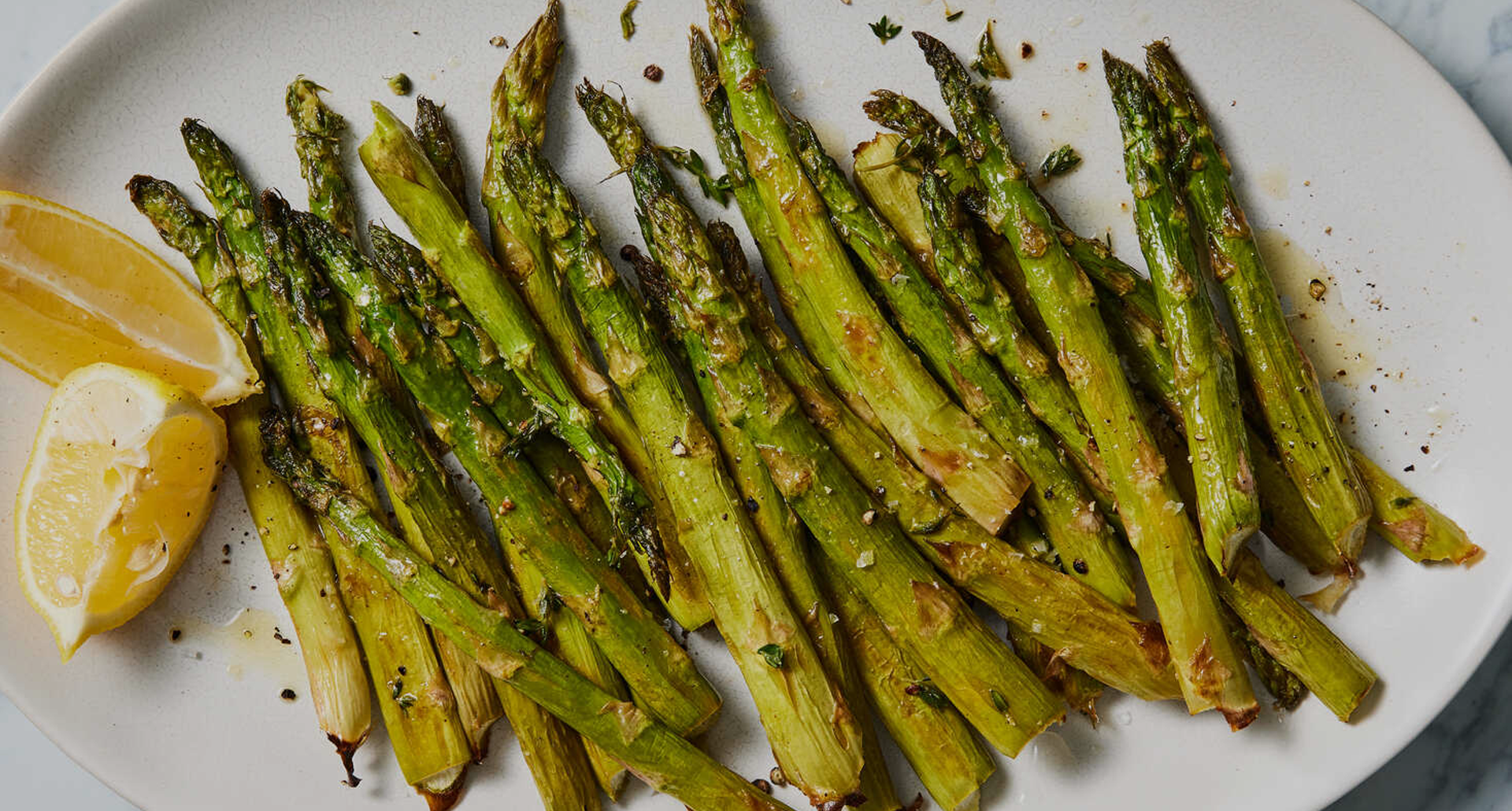 Roasted Asparagus with Garlic, Lemon & Parmesan