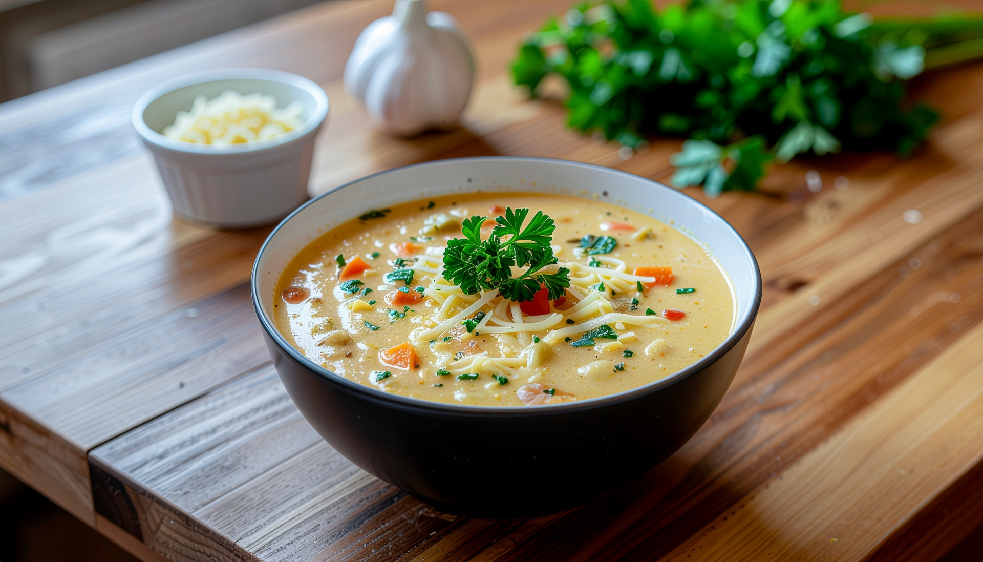 Cheesy Vegetable Stretch Soup