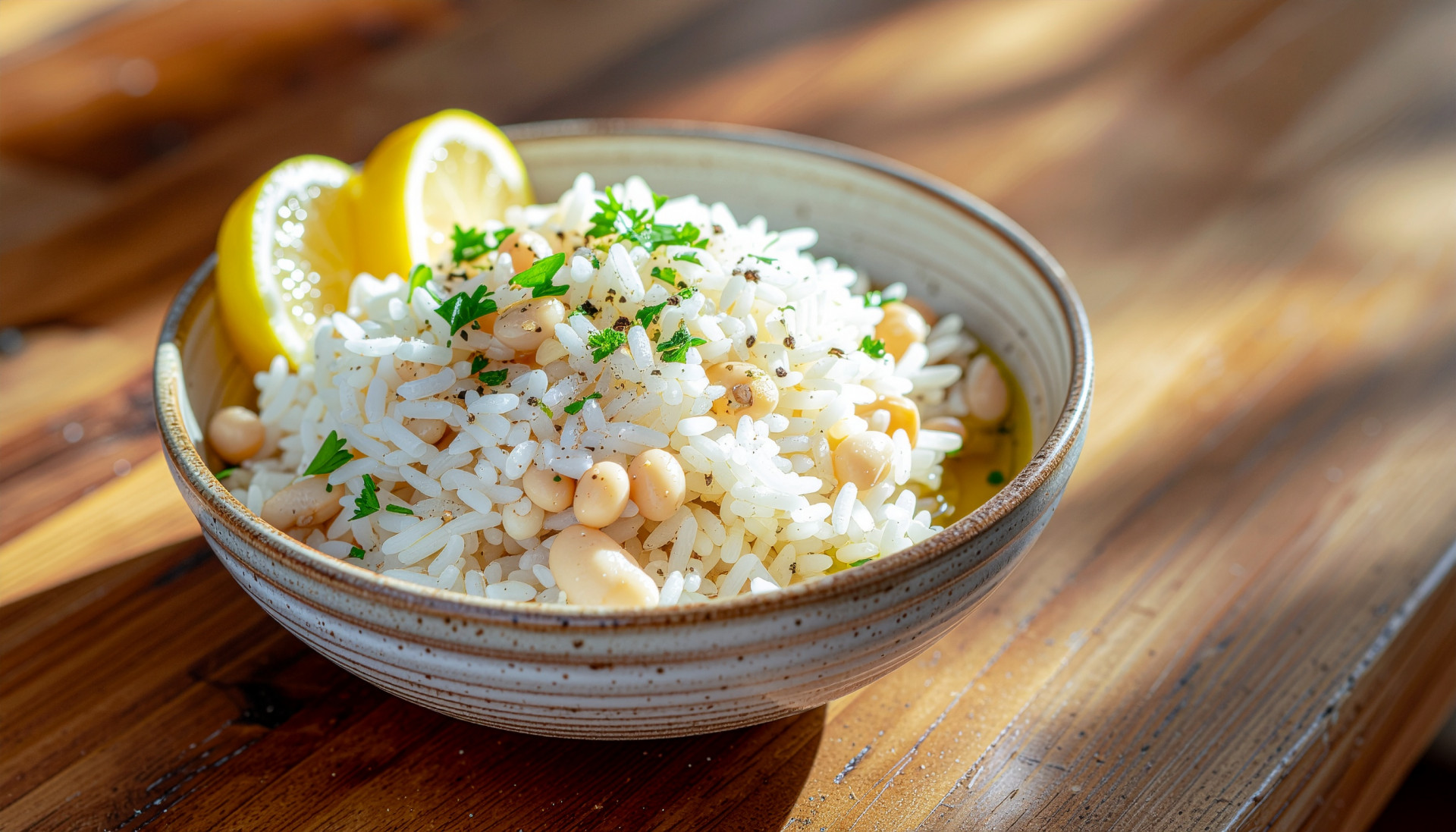 Lemon White Bean and Rice Bowl - Creamy beans over rice with lemon
