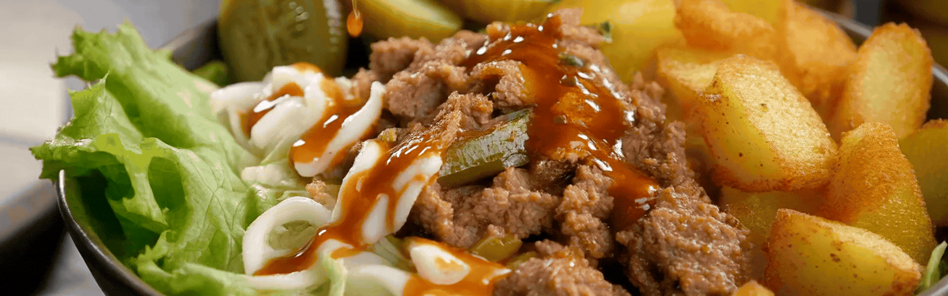 Loaded Burger Bowls rotating