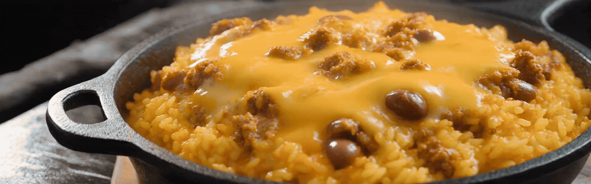 One-Pan Cheesy Taco Skillet rotating