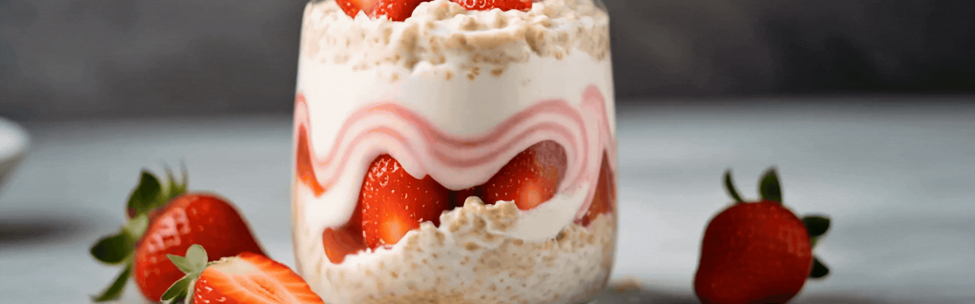 Strawberries & Cream Overnight Oats rotating