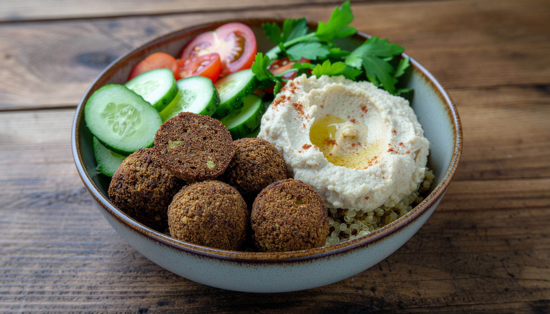 Crispy Baked Falafel Street Food Power Bowl