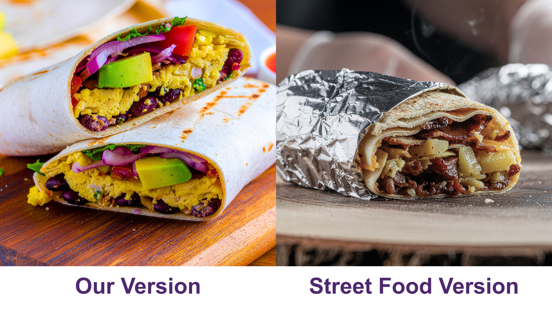 Fully Loaded Breakfast Street Burrito - Our Version vs Street Food Version