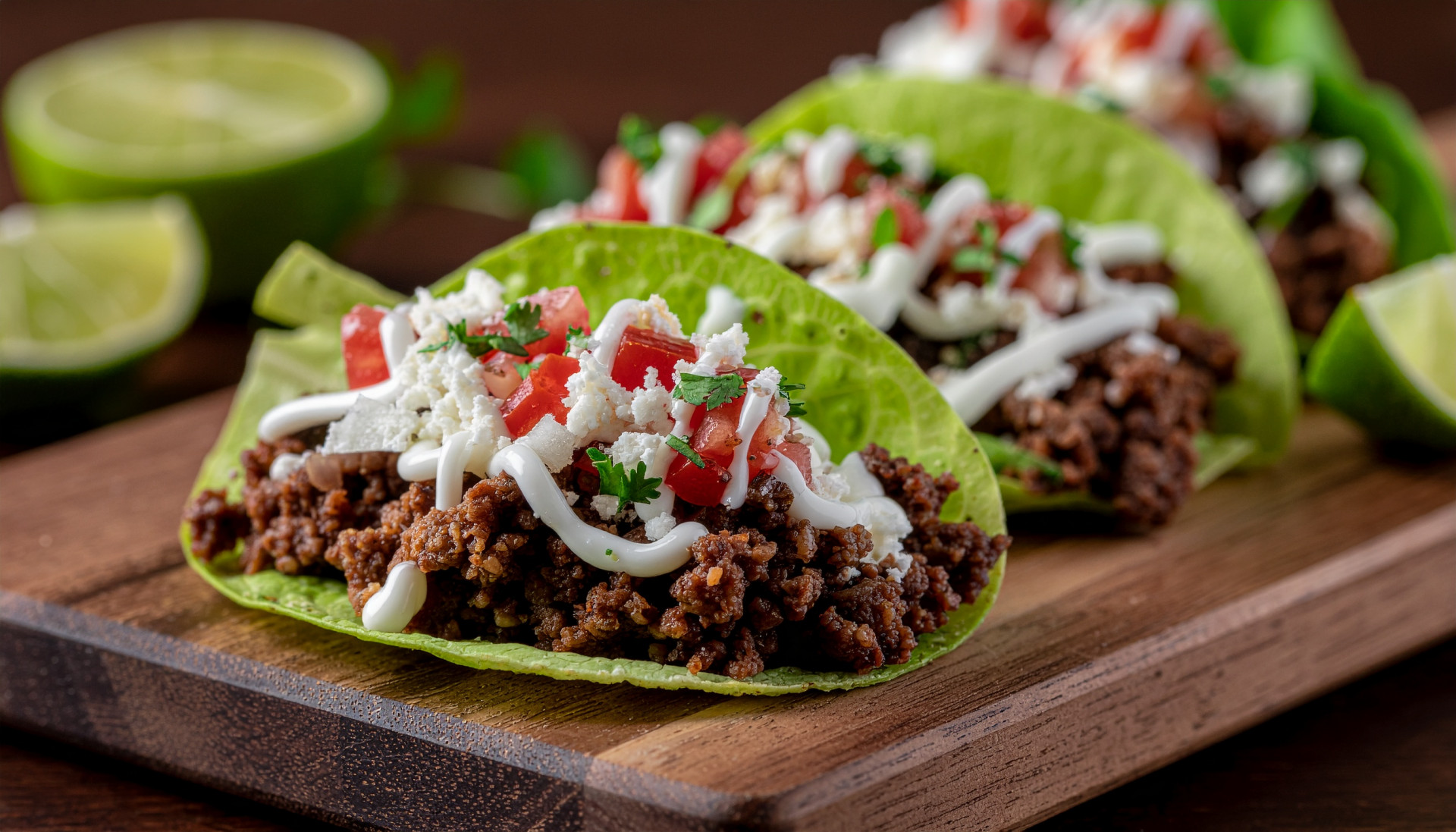 Lettuce Tacos with Ground Beef