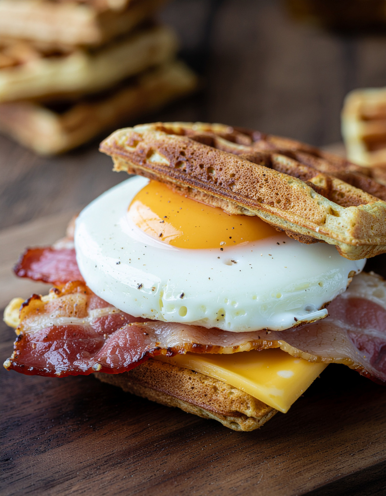 Protein Waffle Breakfast Sandwich