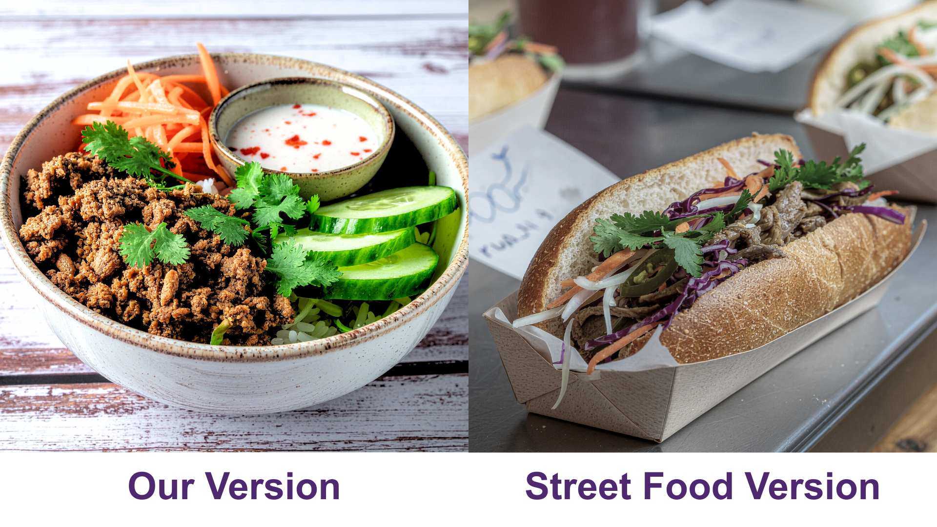 Vietnamese Banh Mi Street Food Bowl - Our Version vs Street Food Version