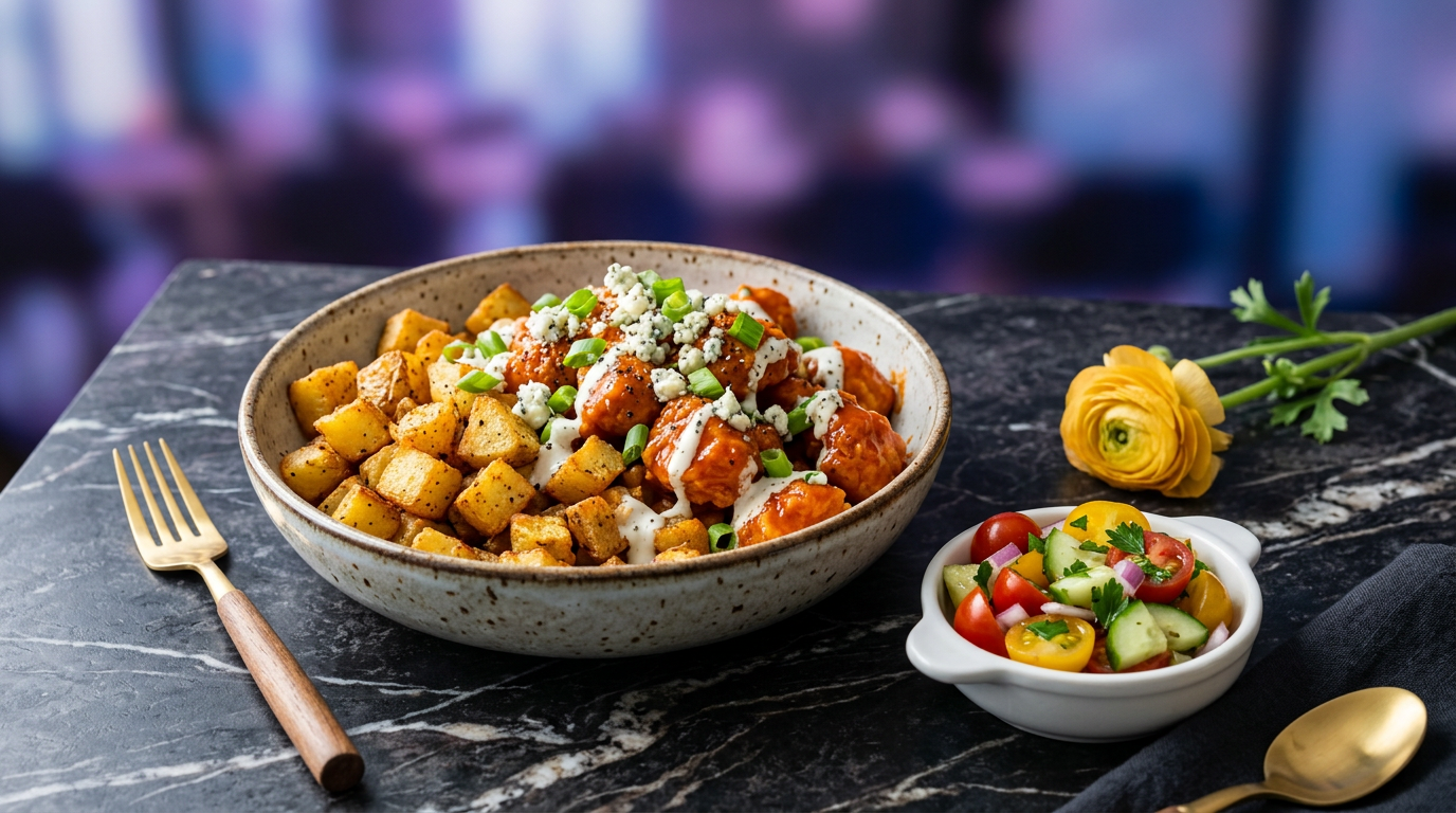 Buffalo Chicken Potato Bowls