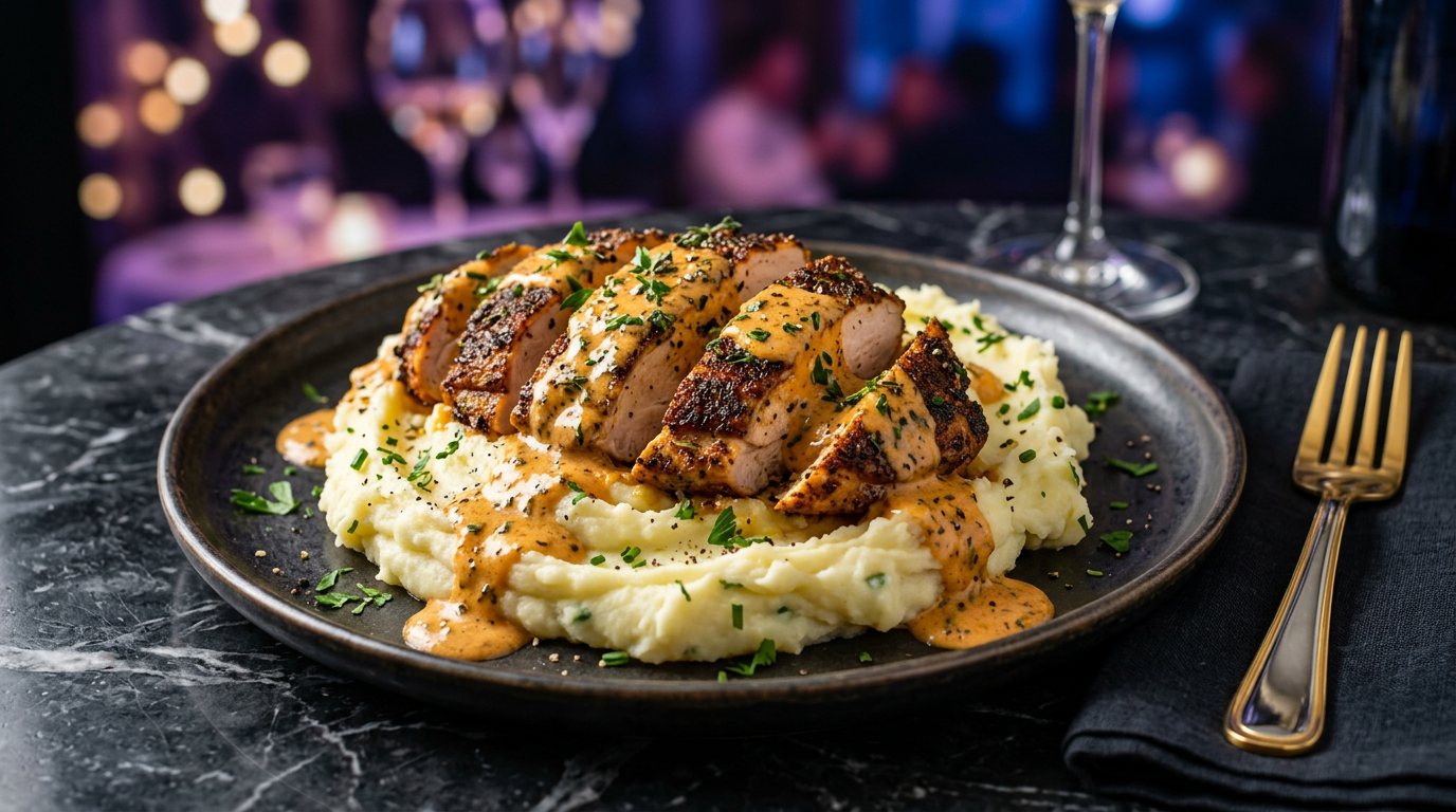 Creamy Garlic Herb Cajun Chicken and Mash