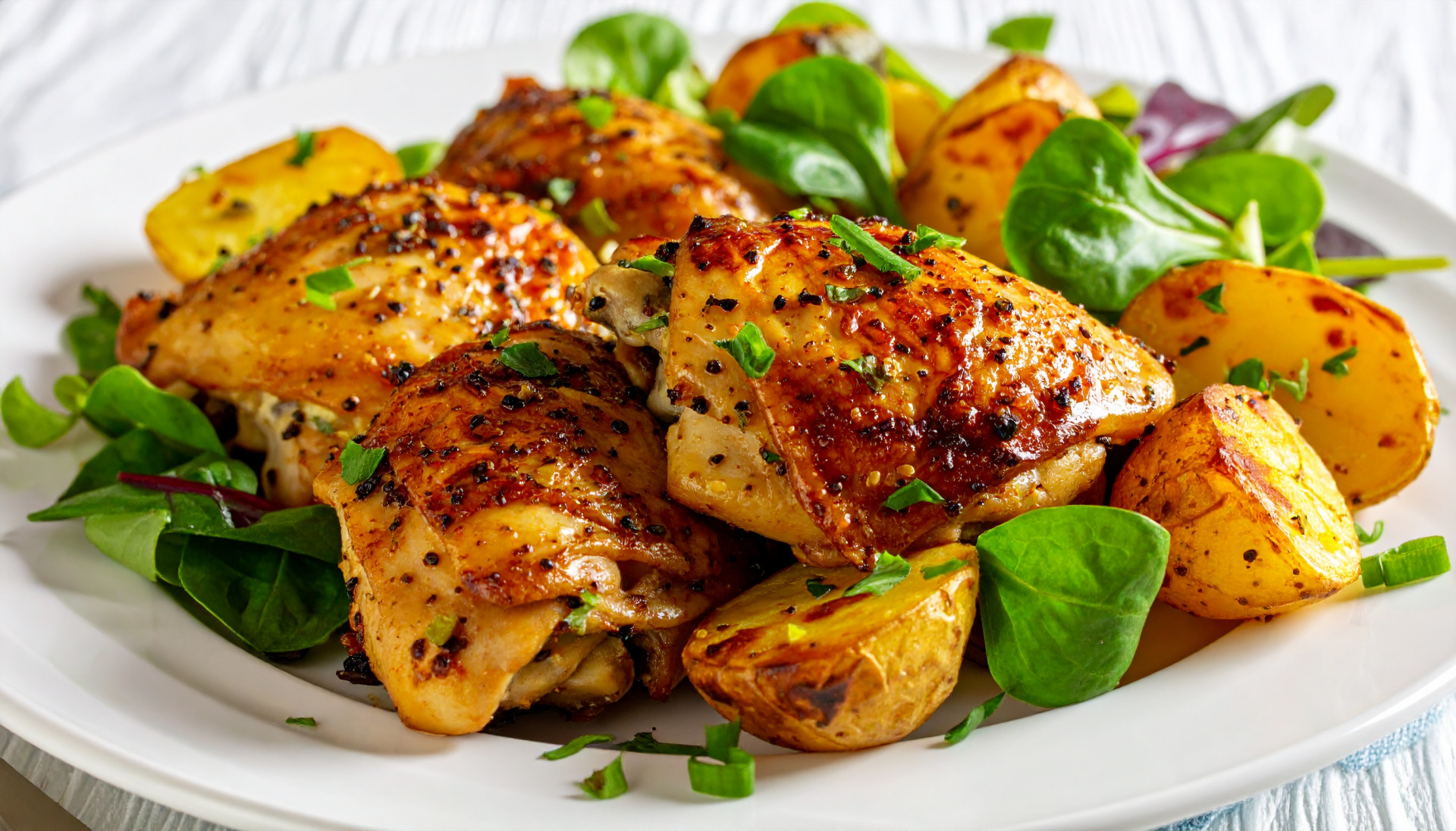 Chicken Roasted Potatoes Greens