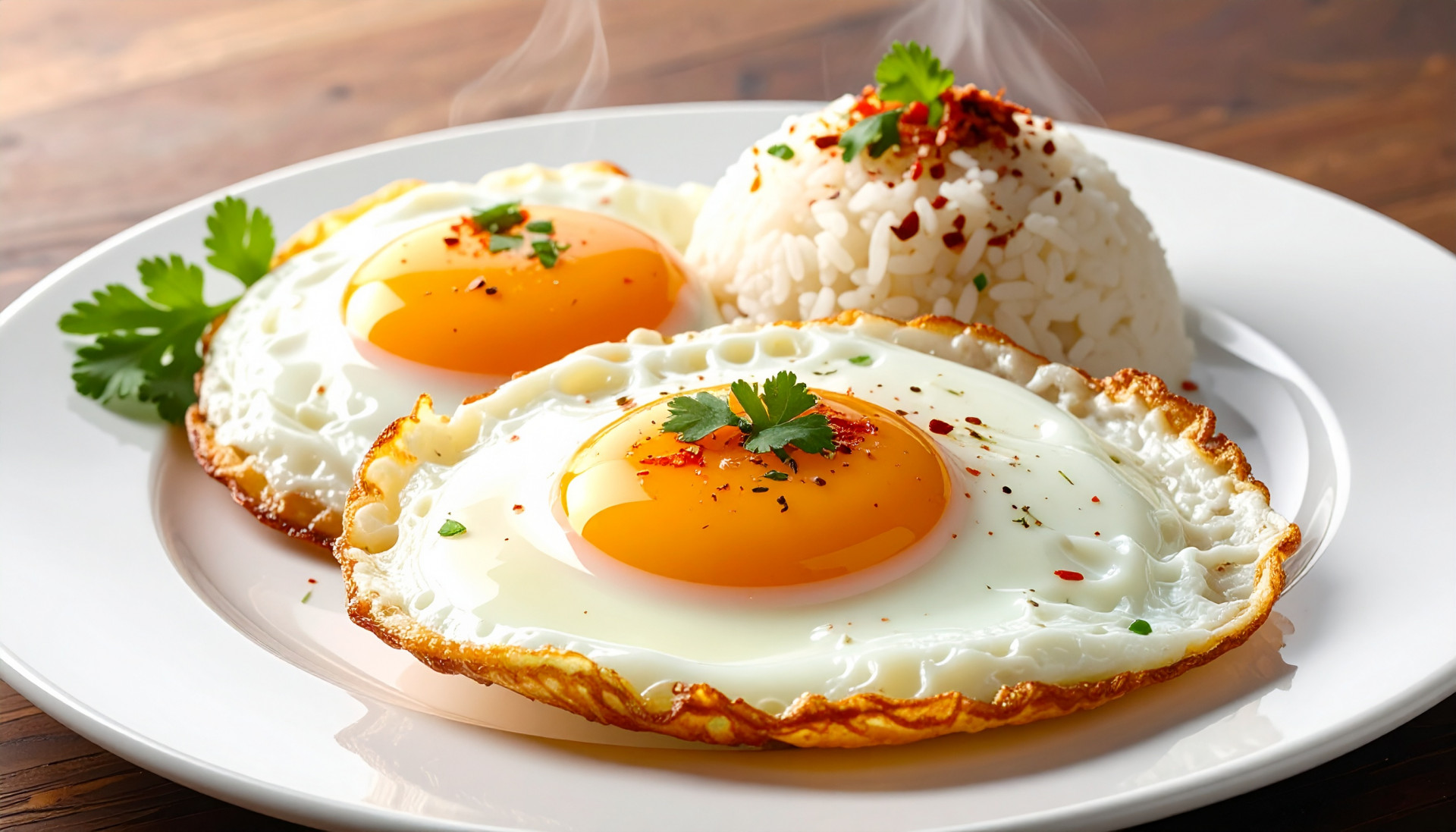 Fried Eggs with seasoned rice