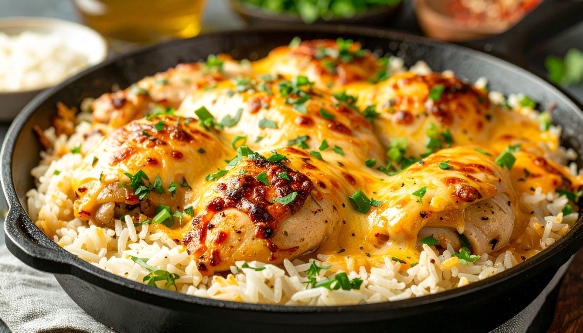 One-Pan Cheesy Chicken Rice