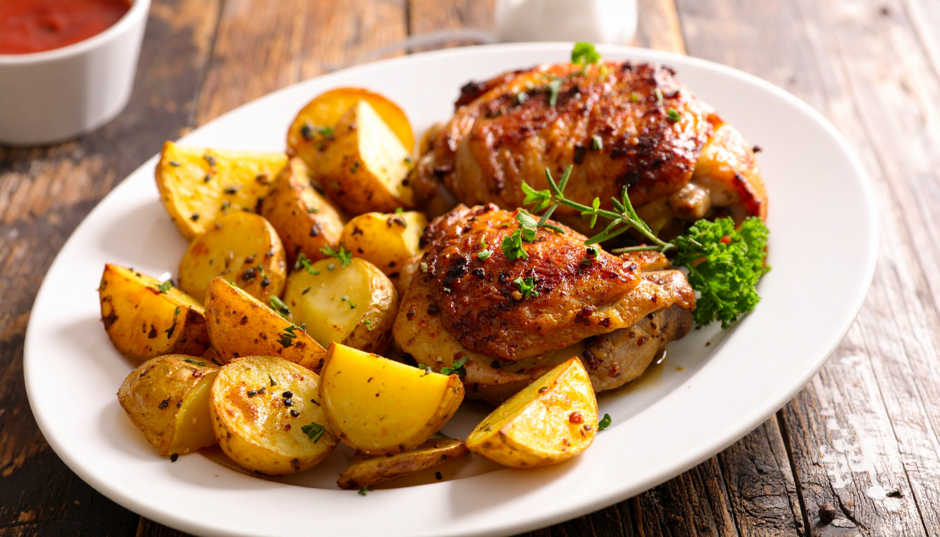 Roasted Chicken Thighs Potatoes
