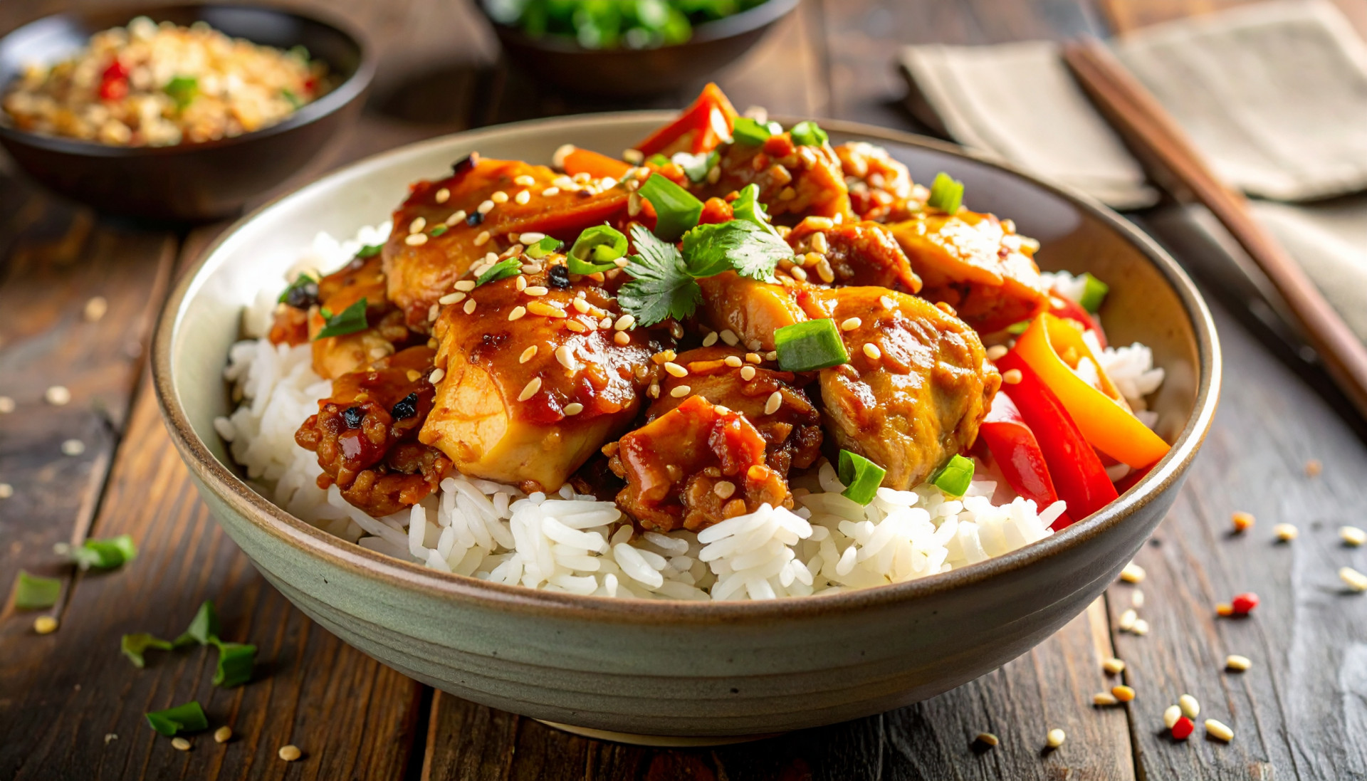 Spicy Honey Chicken Rice Bowl