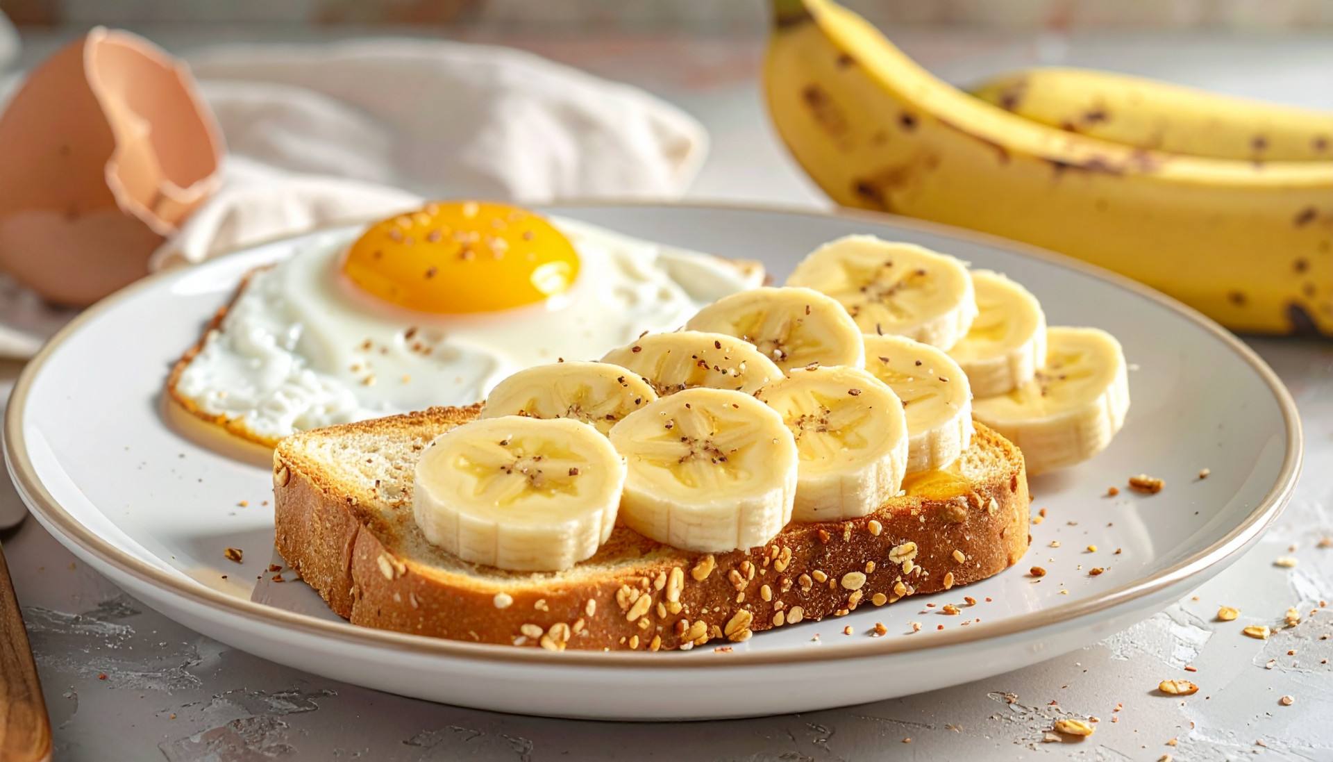 Buttery Banana Toast with Eggs