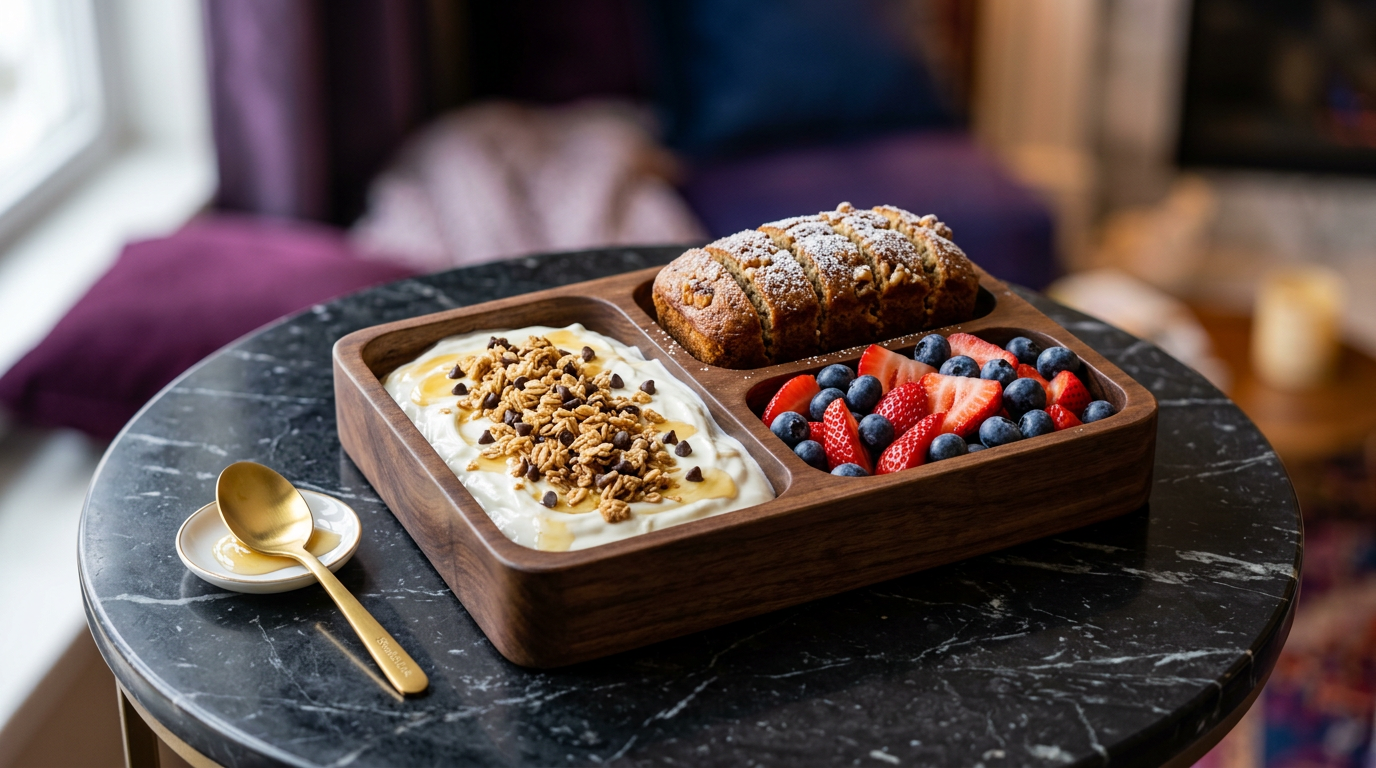 Yogurt and Banana Bread Snack Box