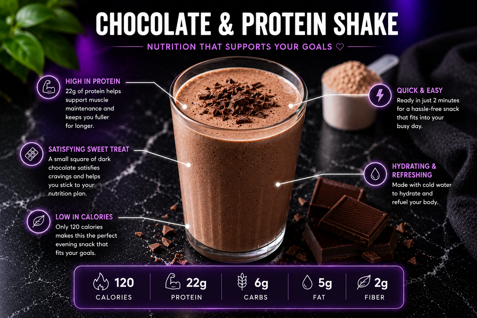 Chocolate and Protein Shake Evening Snack