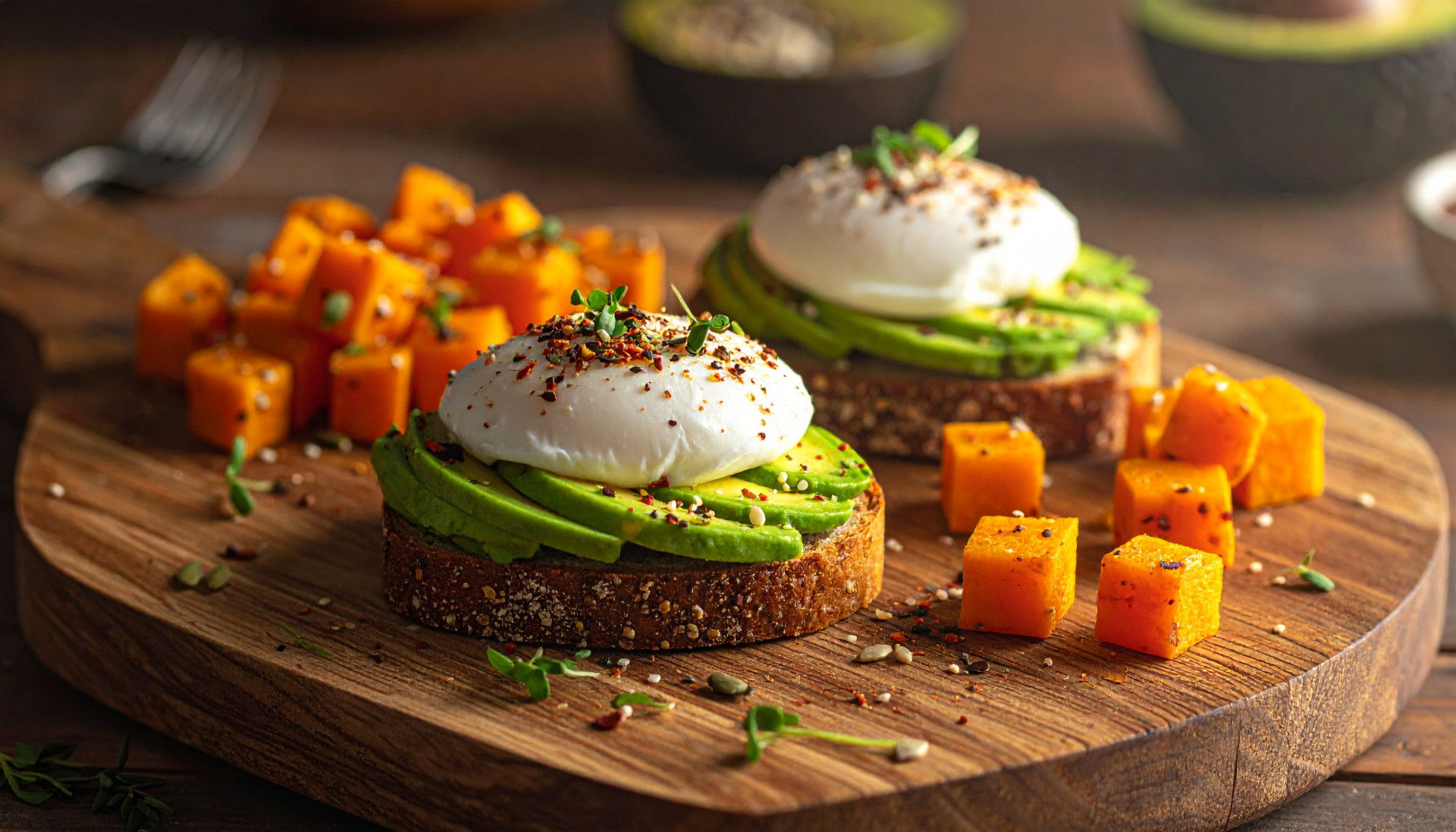 Avocado Egg Toast & Butternut Squash