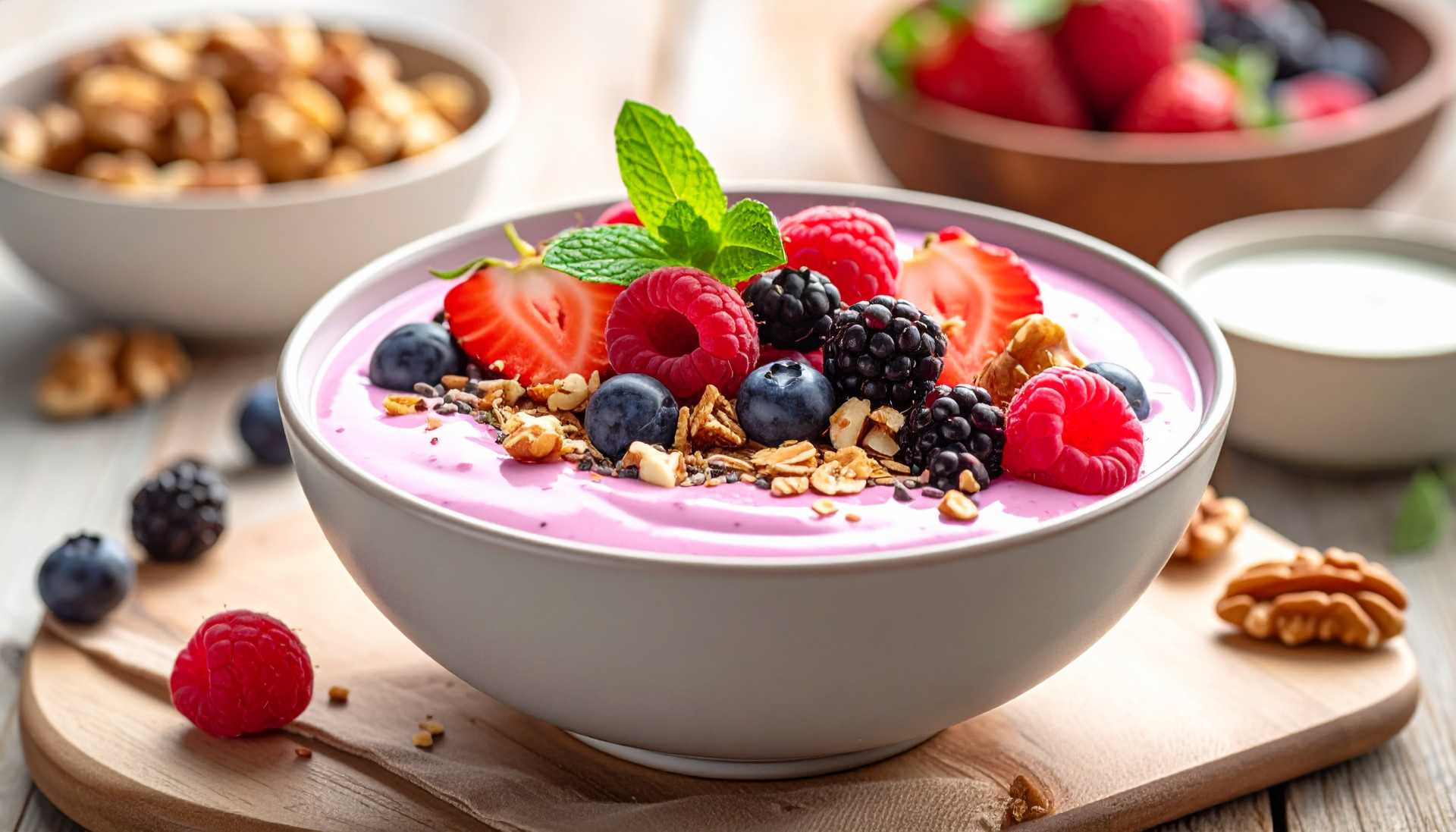 Berry Walnut Protein Yogurt Bowl