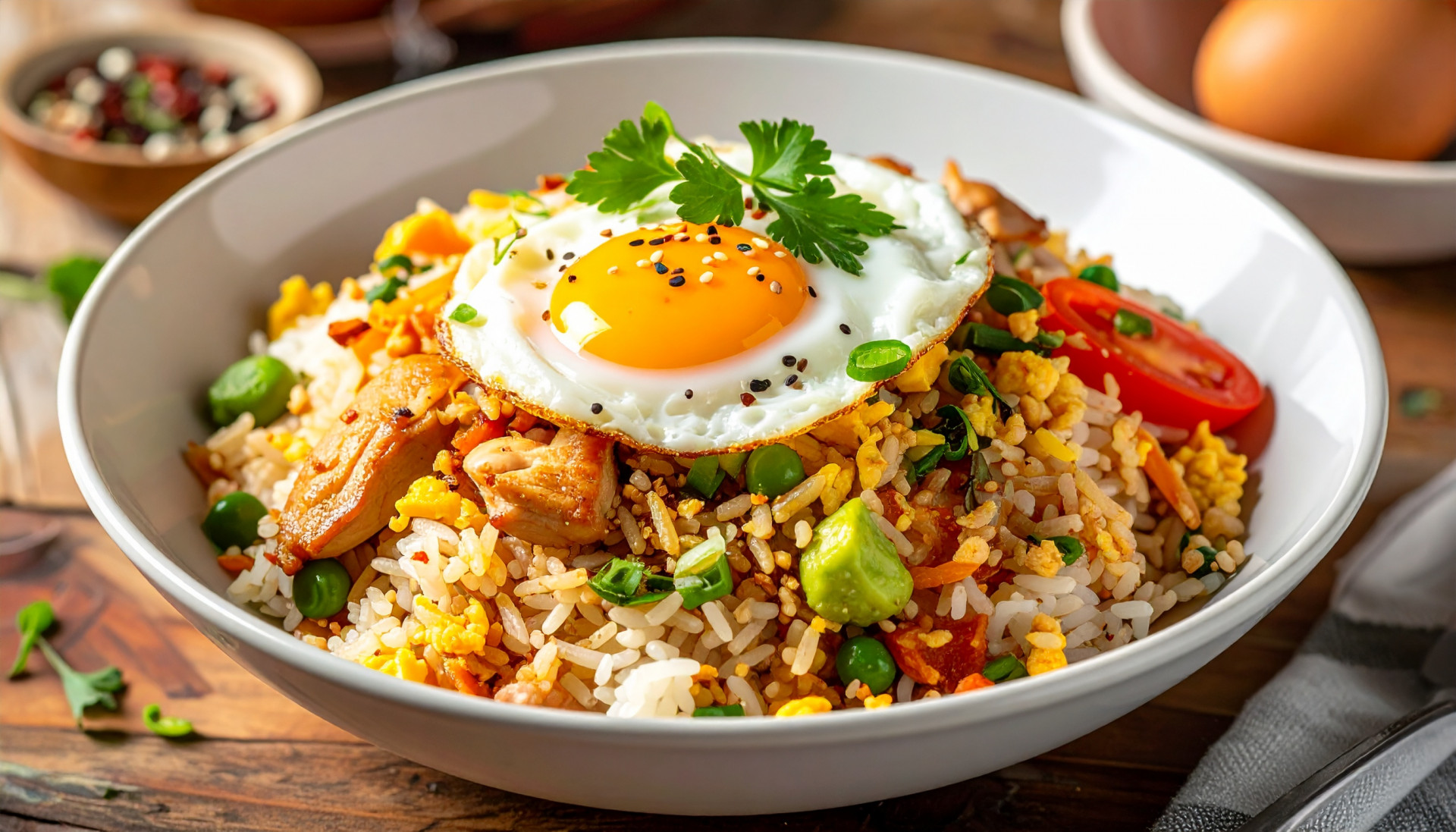 Chicken Egg Fried Rice Bowl