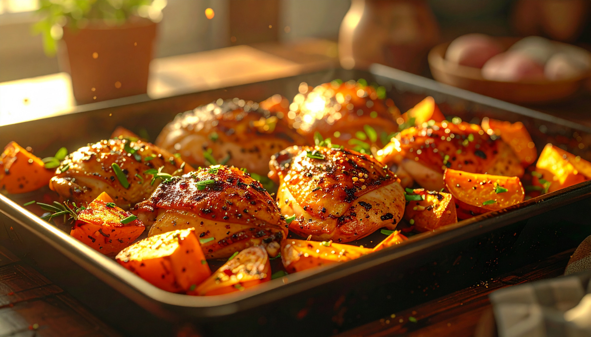 Sheet Pan Chicken & Sweet Potatoes