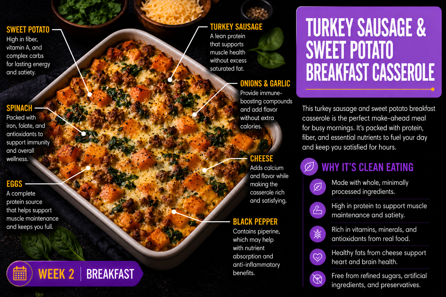 Turkey Sausage and Sweet Potato Breakfast Casserole