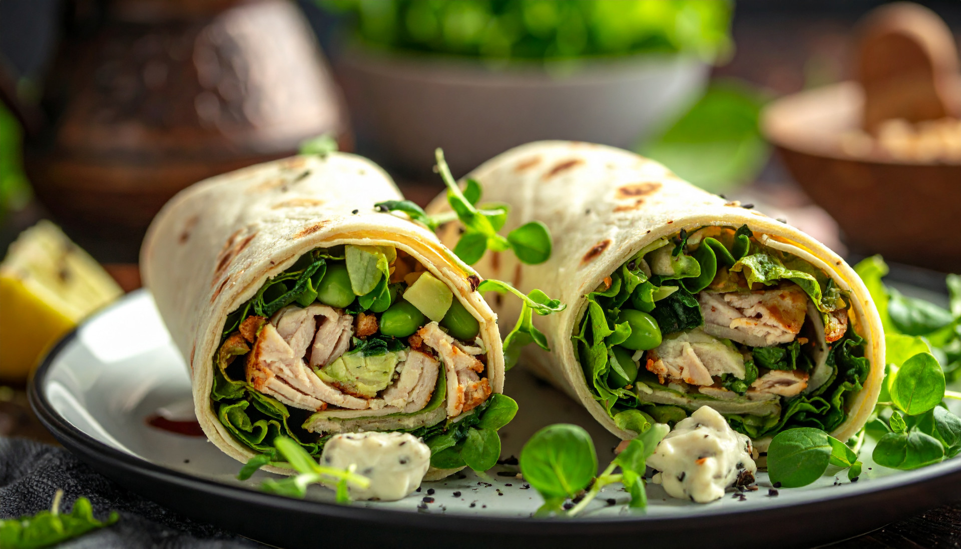 Green Goddess Turkey Wraps