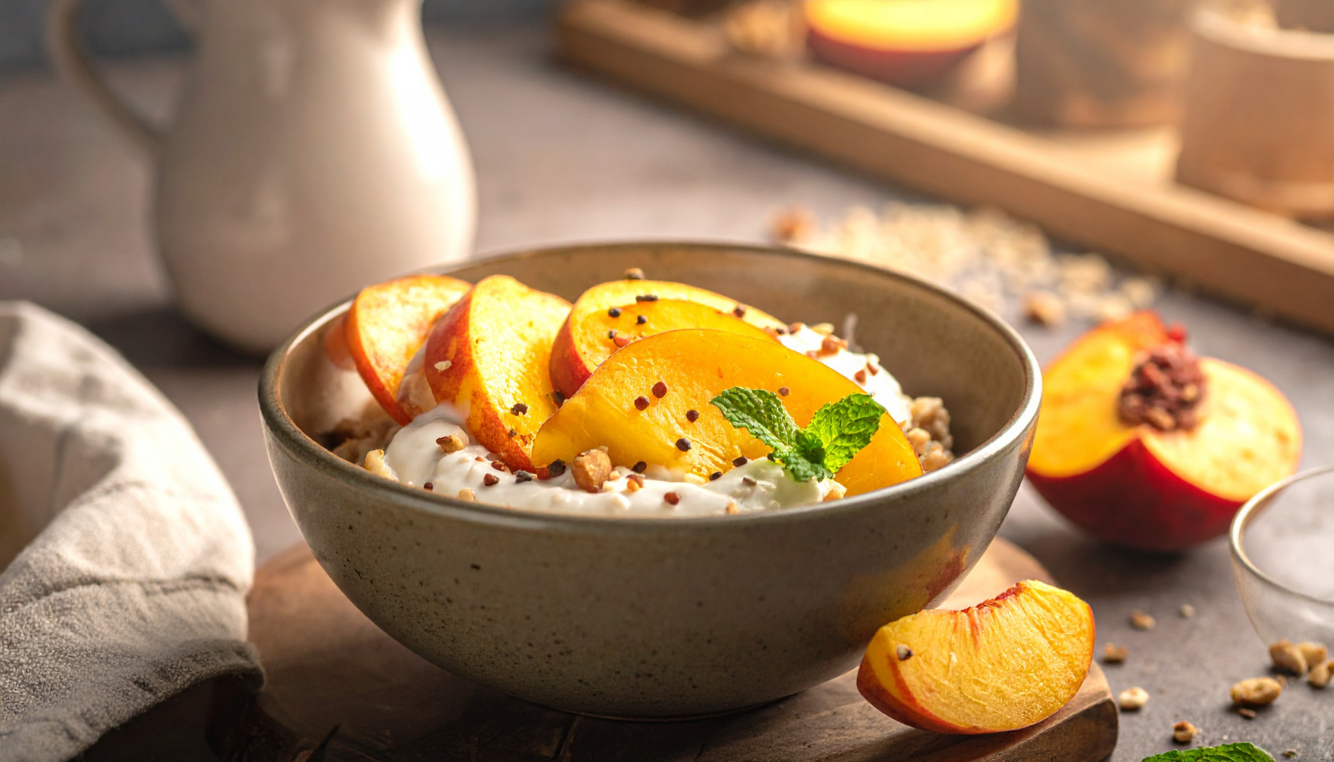 Peaches & Cream Protein Overnight Oats