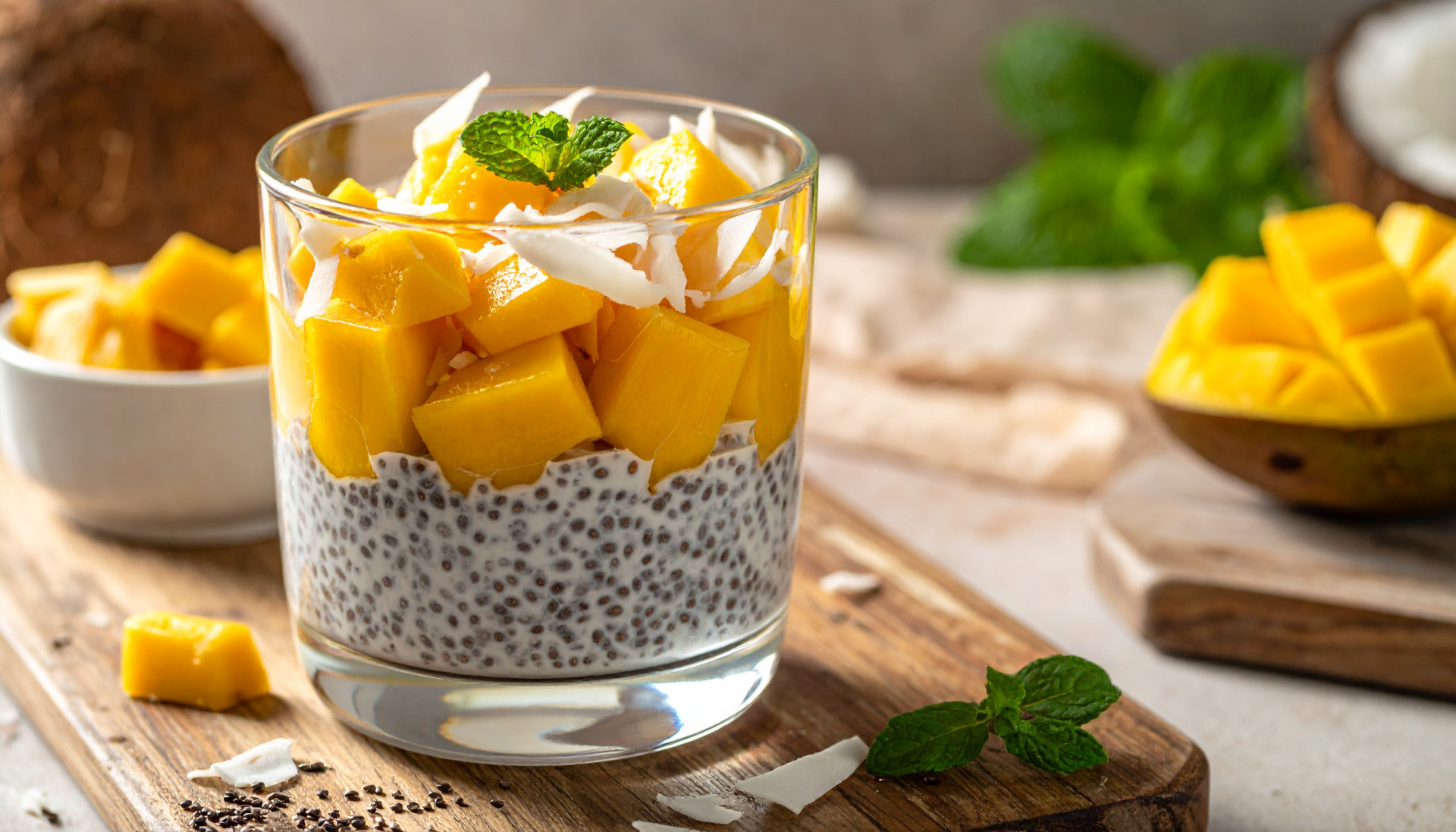Tropical Coconut Chia Protein Parfait