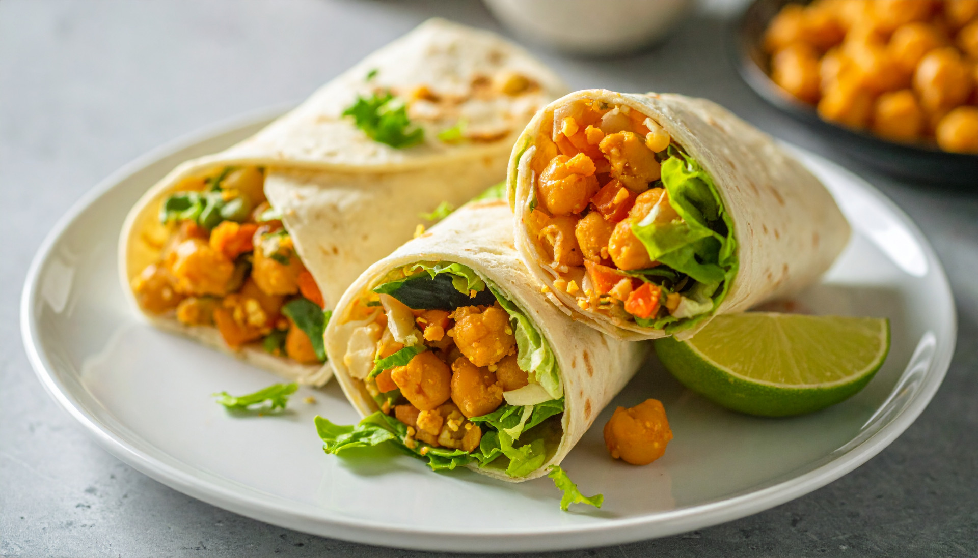 Crunchy Peanut Chickpea Wrap
