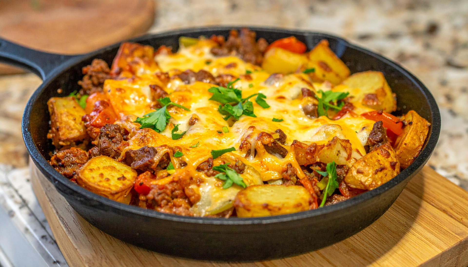 Cheesy Beef and Vegetable Skillet